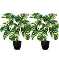 Artificial Monstera Plant 17" Faux Monstera Deliciosa Plant in Black Pot Fake...